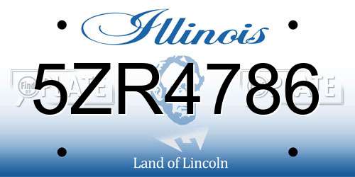 5ZR4786 Illinois License Plate