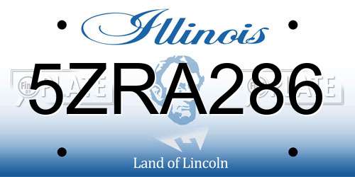 5ZRA286 Illinois License Plate