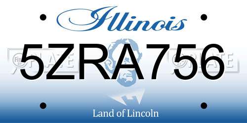 5ZRA756 Illinois License Plate