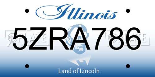 5ZRA786 Illinois License Plate
