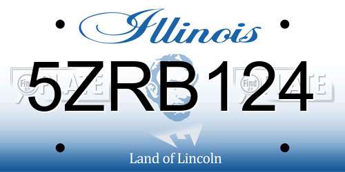 5ZRB124 Illinois License Plate