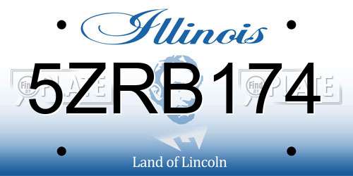 5ZRB174 Illinois License Plate