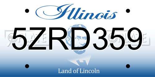 5ZRD359 Illinois License Plate