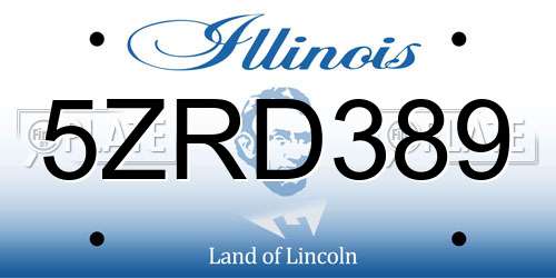 5ZRD389 Illinois License Plate