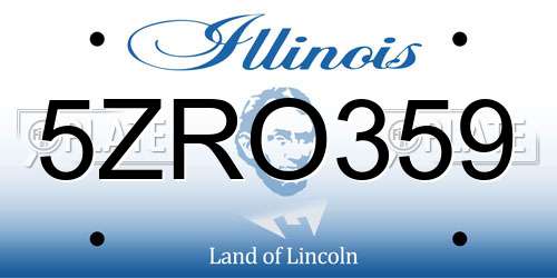 5ZRO359 Illinois License Plate