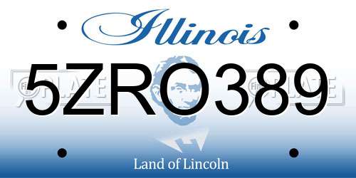 5ZRO389 Illinois License Plate