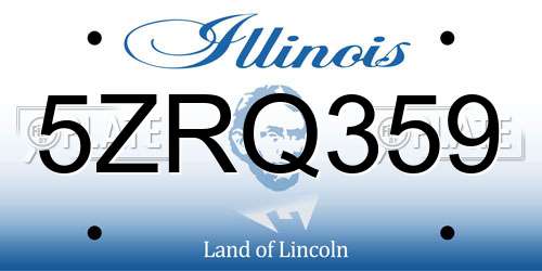 5ZRQ359 Illinois License Plate