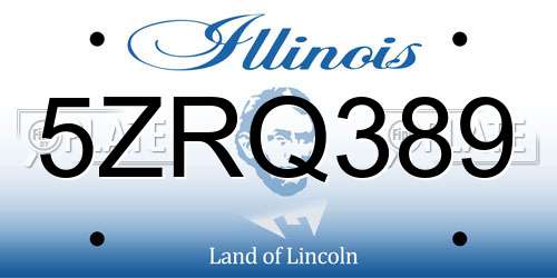 5ZRQ389 Illinois License Plate