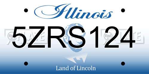 5ZRS124 Illinois License Plate