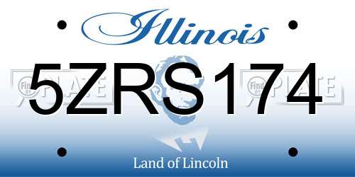 5ZRS174 Illinois License Plate