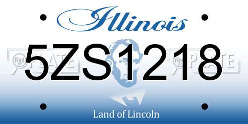 5ZS1218 Illinois License Plate