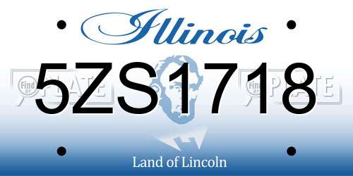 5ZS1718 Illinois License Plate