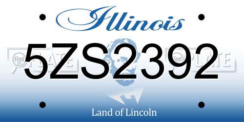 5ZS2392 Illinois License Plate