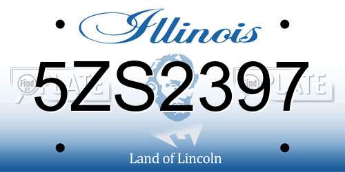 5ZS2397 Illinois License Plate