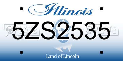 5ZS2535 Illinois License Plate