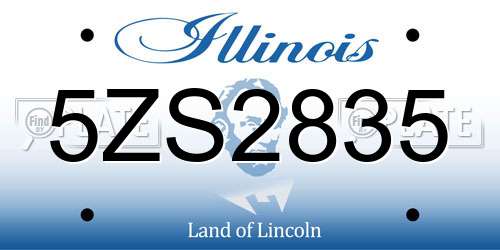 5ZS2835 Illinois License Plate