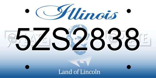 5ZS2838 Illinois License Plate