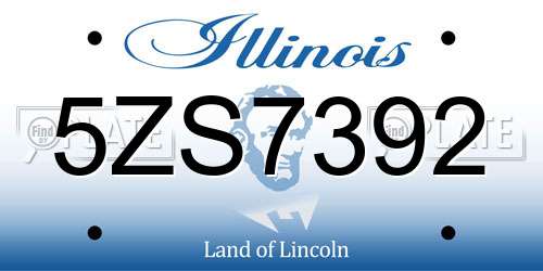 5ZS7392 Illinois License Plate