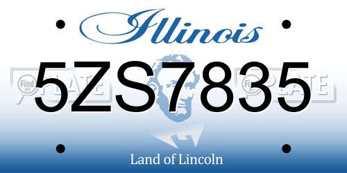 5ZS7835 Illinois License Plate