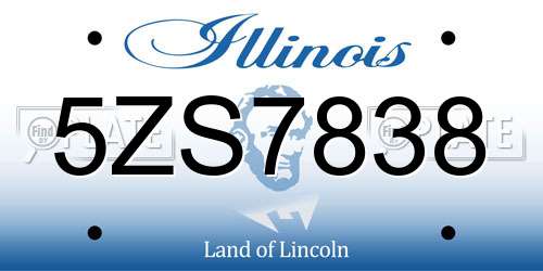 5ZS7838 Illinois License Plate
