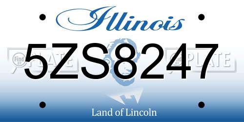 5ZS8247 Illinois License Plate