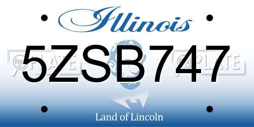5ZSB747 Illinois License Plate