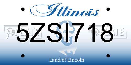 5ZSI718 Illinois License Plate