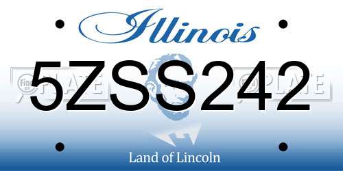 5ZSS242 Illinois License Plate