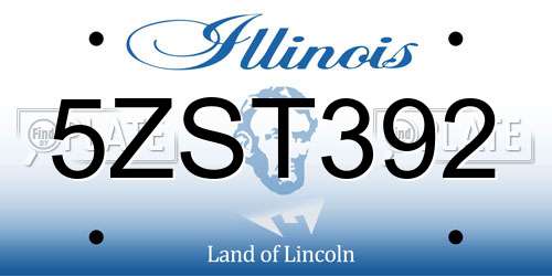 5ZST392 Illinois License Plate