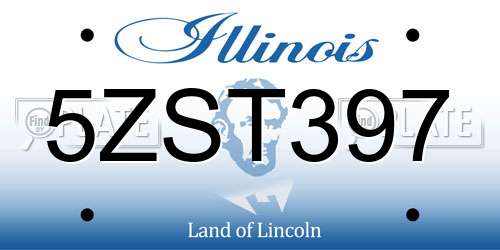 5ZST397 Illinois License Plate