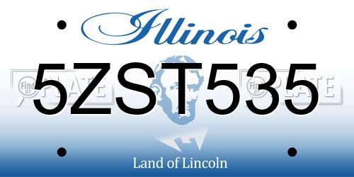 5ZST535 Illinois License Plate