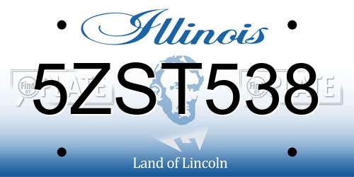 5ZST538 Illinois License Plate