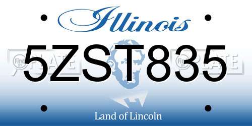 5ZST835 Illinois License Plate
