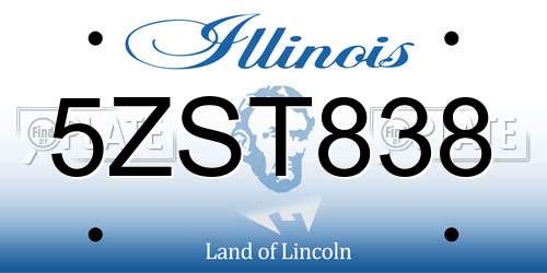 5ZST838 Illinois License Plate
