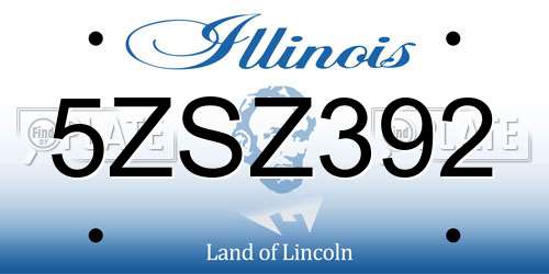 5ZSZ392 Illinois License Plate