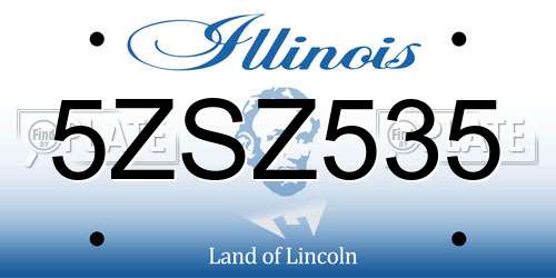 5ZSZ535 Illinois License Plate