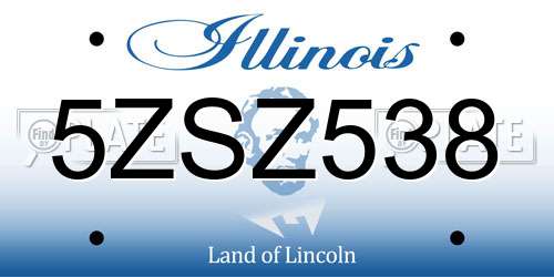 5ZSZ538 Illinois License Plate