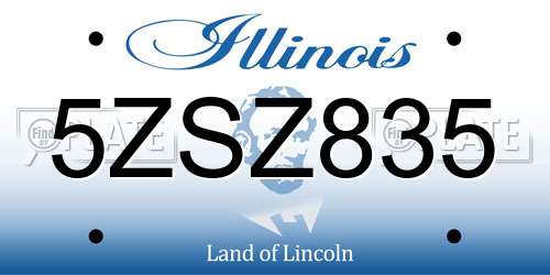 5ZSZ835 Illinois License Plate