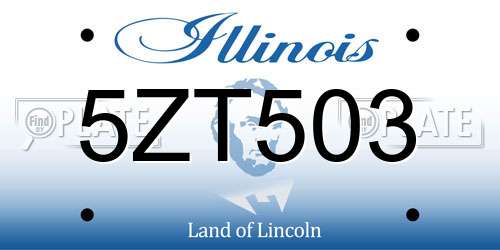 5ZT503 Illinois License Plate
