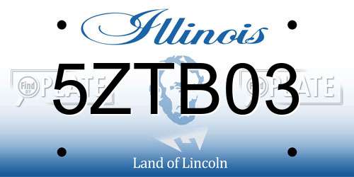 5ZTB03 Illinois License Plate