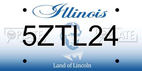 5ZTL24 Illinois License Plate