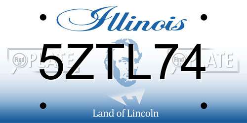 5ZTL74 Illinois License Plate