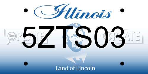 5ZTS03 Illinois License Plate