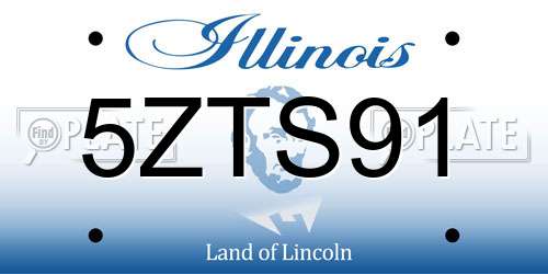 5ZTS91 Illinois License Plate