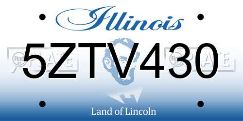5ZTV430 Illinois License Plate