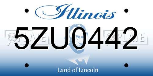 5ZU0442 Illinois License Plate