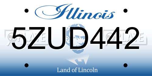 5ZUD442 Illinois License Plate