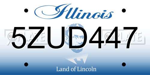 5ZUD447 Illinois License Plate