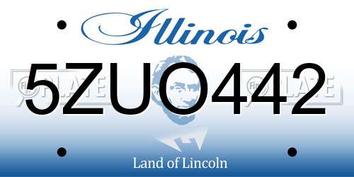 5ZUO442 Illinois License Plate