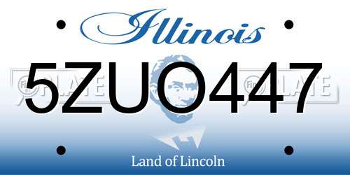 5ZUO447 Illinois License Plate